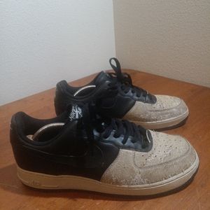 Nike Air Force 1 AF1-'82 Elephant Print Low Black Neutral Grey Sz 12 317295 002.